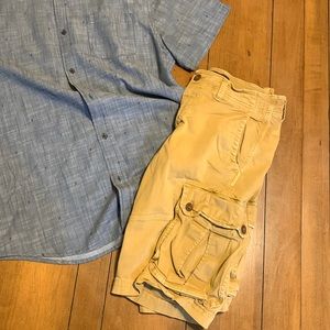 American eagle extreme flex khaki shorts